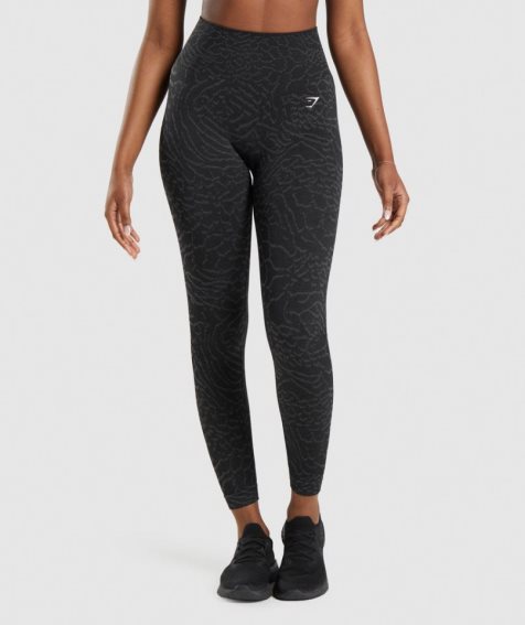 Women's Gymshark Adapt Animal Seamless Leggings Black | CA A10N57